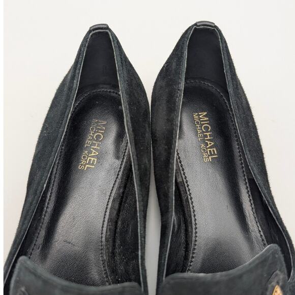 Michael Kors Natasha Suede Gold Star Loafers Women's Black Size US6.5M EU36.5 - Picture 6 of 12